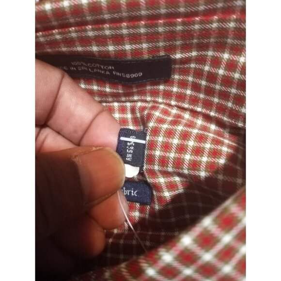 New Daniel Cremieux Collection Fine Italian Fabric Red Plaid Shirt Size Large L - Picture 10 of 13